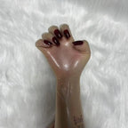 A pair of Malaysian latex material supper thin transparent shiny shiny male to female latex medium long gloves with nail service