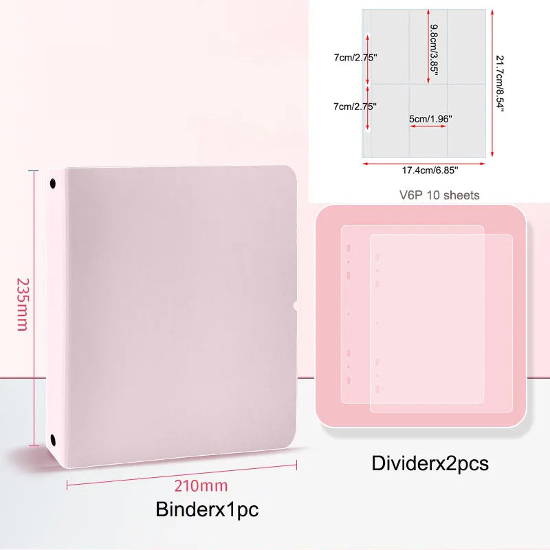 A5 3 Ring Binder Kpop Photocards Holder Photo Album Pocket Sleeves Clear Photo Card Collect Book Loose-leaf Binder Sheet Inserts