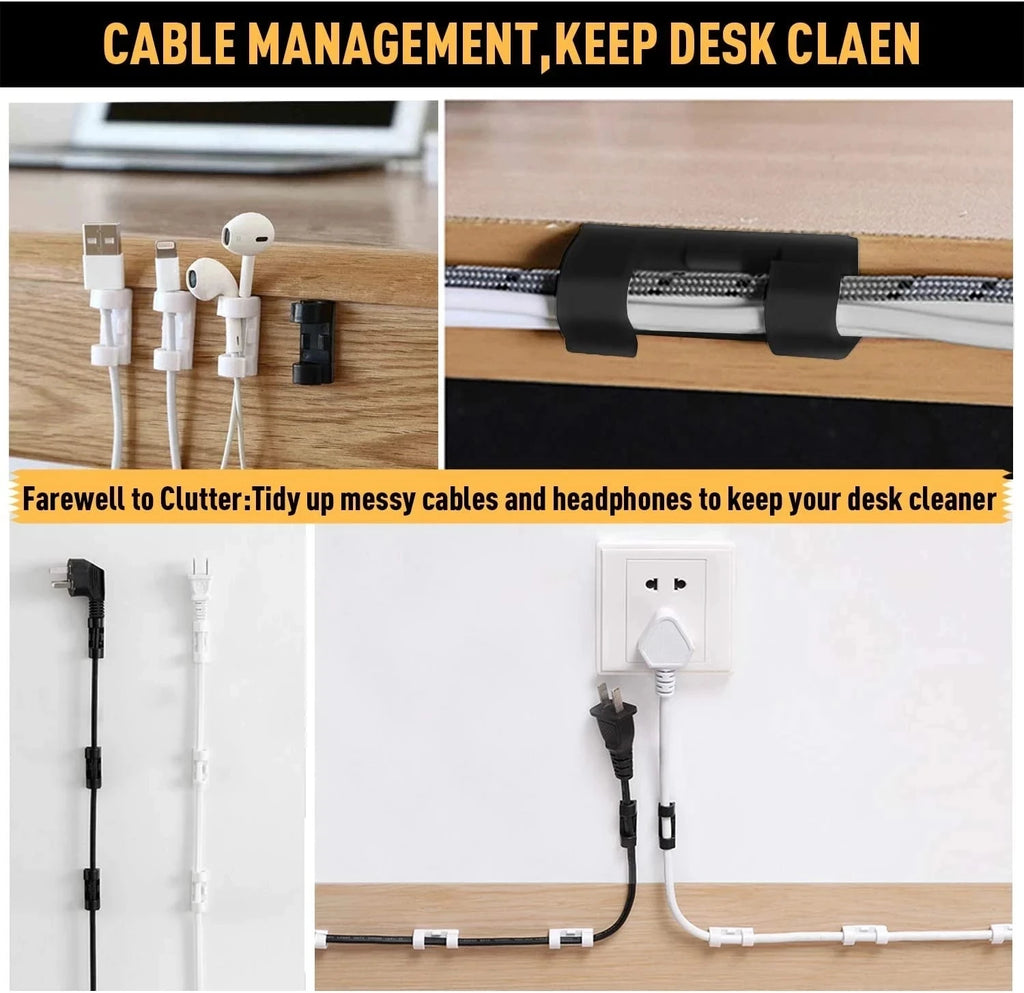5/20PCS Adhesive Cable Clips Organizer Clips USB Wire Winder Holder Desk Cord Management For Earphone Mouse Cable in Home Office