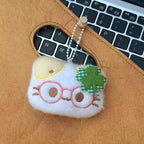 1/2/4pcs Green Clover Cat Plush Small Cat Keyring Cute Charm Keychain for Girls Women Kawaii Bag Pendant Key Chains Couple Gift