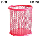 Multifunction Round/Square Mesh Pen Pot Multicolor Pen Holder Desk Tidy Stationery Organiser Pencil Storage Stationery Organiser