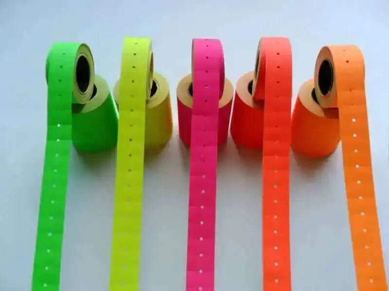 10 Rolls Colored Self-Adhesive Price Stickers / Price Label Paper for MX-5500 Price Tag Gun, Labeller Counter Accessories