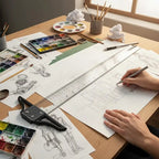 @*T Square Ruler High Precision Plastic Drafting Ruler 45/60/70/80cm Removable for Architect Office Drafting DIY Art Project