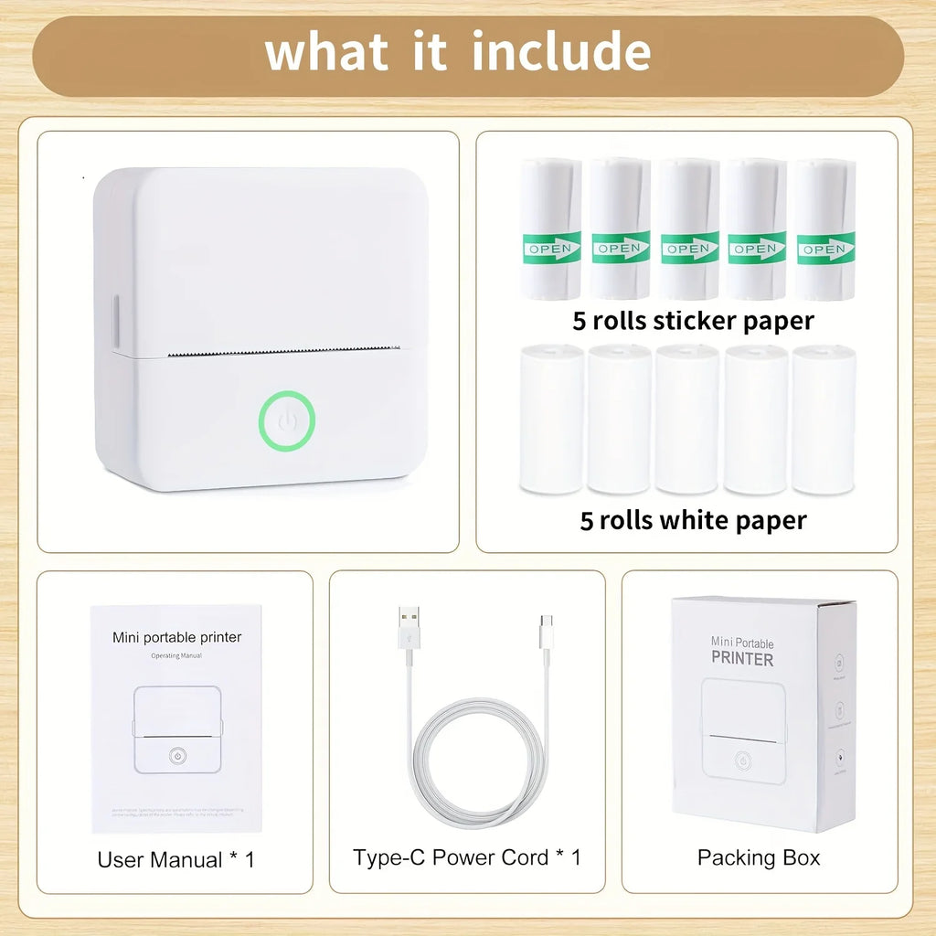 X6 Multifunctional Mini Portable Printer with Thermal Wireless Connection for Printing Work Sheets, Labels, Photos and Texts