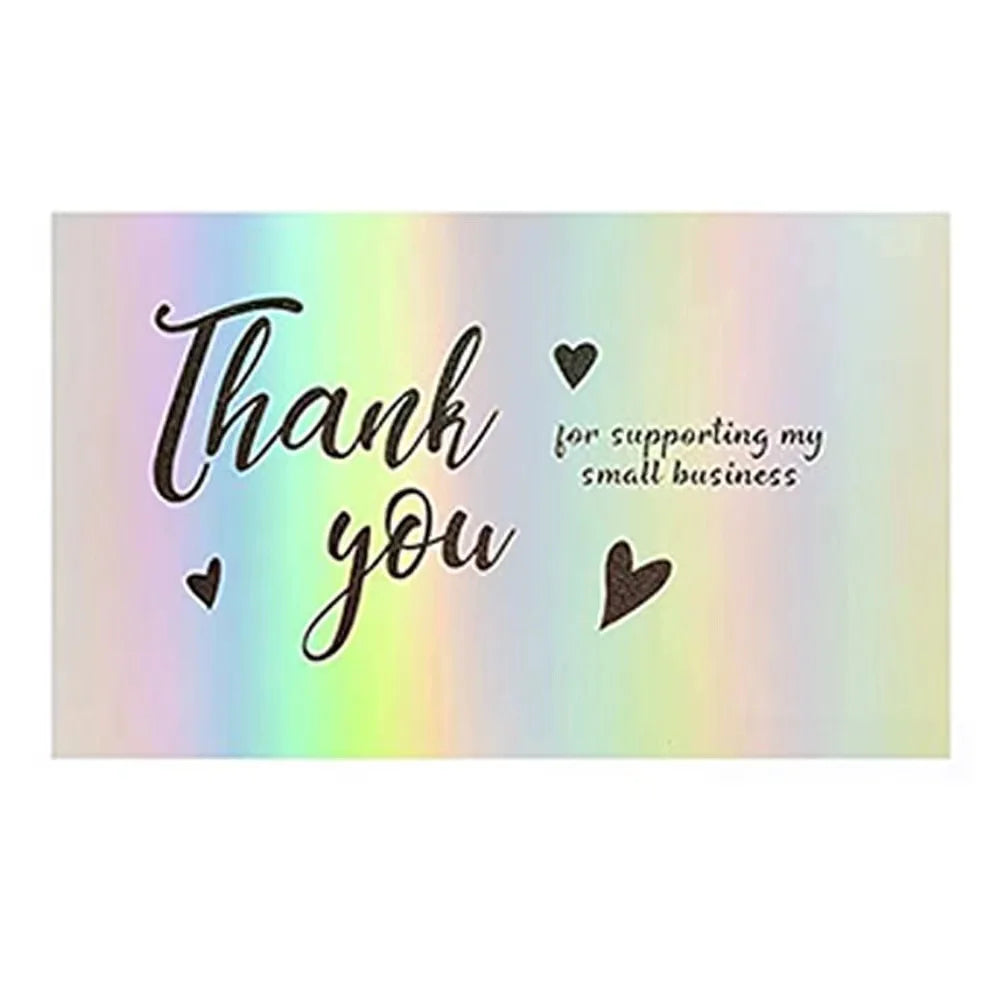 10-50pcs Thank You Cards For Small Business Colorful Laser Paper Thank You For Your Order "Beyond Grateful" Cards