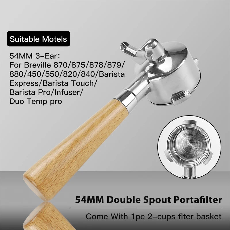54mm Coffee Bottomless Portafilter Naked for Breville Sage 870 878 880 Barista Express Machine Barista Tool Espresso Accessories