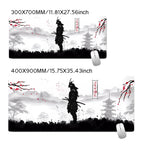 Samurai Warrior MousePad Gamer Computer Accessories Keyboard Table Mat Black Mouse pad Company Gaming Laptop Desk Accessory Pc