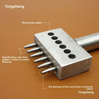 3PCS Leather Punching Die Set Manual Hole Punch Tool Multi Round Punch for Leather Crafting DIY Leather Working Handmade Tools