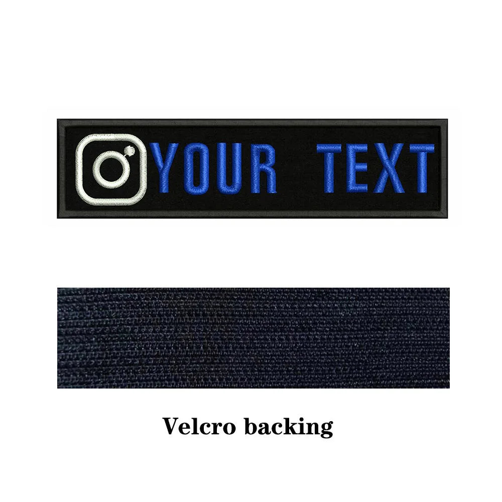 Instagram Logo 10X2.5cm Embroidery Custom Name Text Patch Stripes Badge Iron On Or  Patches