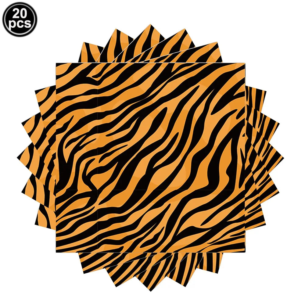 Jungle Safari Wild Animal Party Supplies Disposable Jungle Zoo Animal Print Paper Plates Napkins for Birthday Party Baby Shower