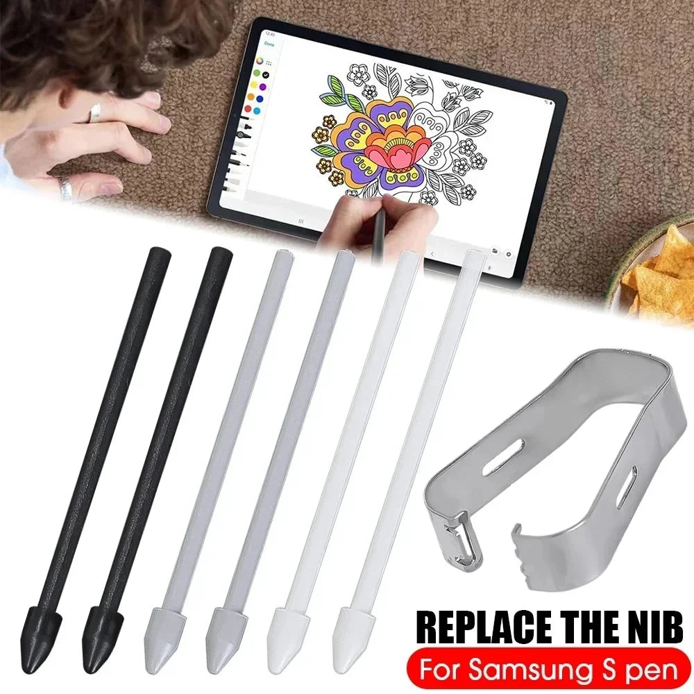 Replacement Pencil Tips for Samsung Galaxy Tab S6 S7 S21 S22 S23 S24 Note 10 20 S Pen SPen Nibs with Removal Tweezer Refill Set