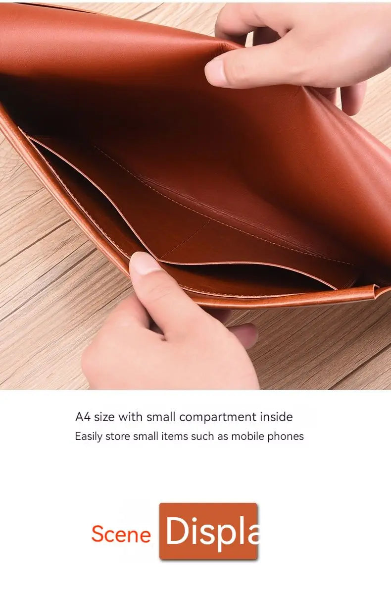 A6 A5 A4 Leather File Folder Data Package Document Bag Fashion Briefcase Data Contract Bill File Bag School Office Supplies