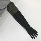 Acid and alkali resistant black lengthened anti-corrosion waterproof industrial latex thickened rubber gloves