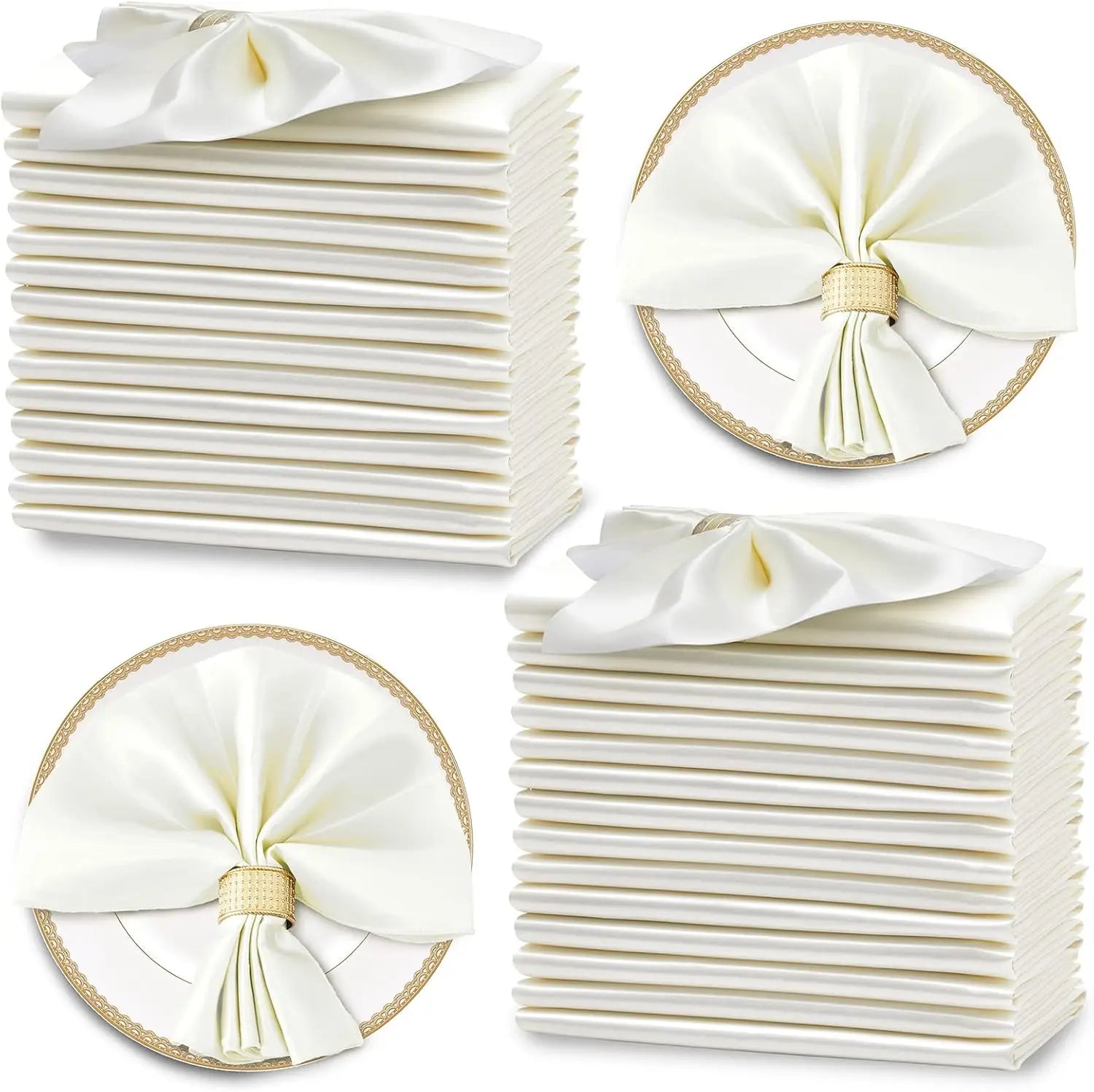 12PCS Red Satin Napkins 30x30cm, Silky Soft Smooth Washable Napkins for Restaurant, Weddings, Dinner, Party,Christmas Decoration