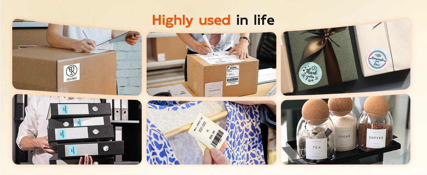 Phomemo M421 Label Printer 4x6 Shipping Thermal Label Maker Compatible with Phone & PC Portable Bluetooth Printers for Package