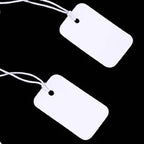 100pcs Jewelry and Jewelry Small Tags DIY Blank Hanging Rope Small Hang Tags Cowhide Elastic Thread Hanging Tags Price Tag
