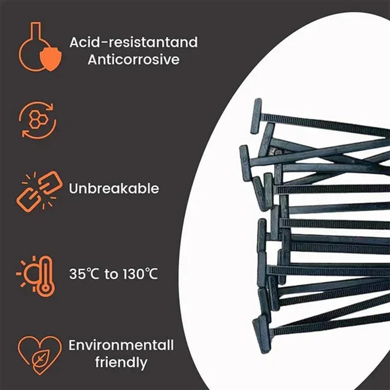 Self-Locking Nylon Universal Cable Tie Buckle Premium Plastic Wire Ties Heavy Duty Cable Fixed Strap for Mudguard Cable Clips