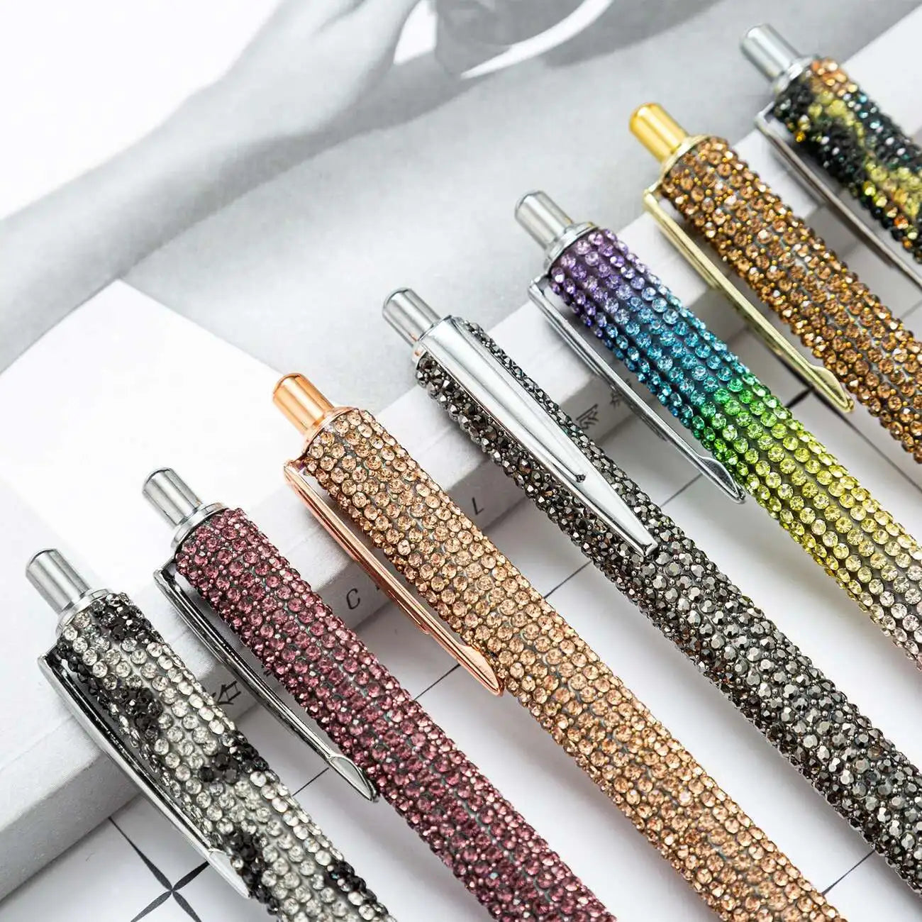 1 Piece Lytwtw's Ballpoint Pen Luxury Rhinestone Cute Wedding Rose Gold Metal Stationery School Office Supply High Quality Pens