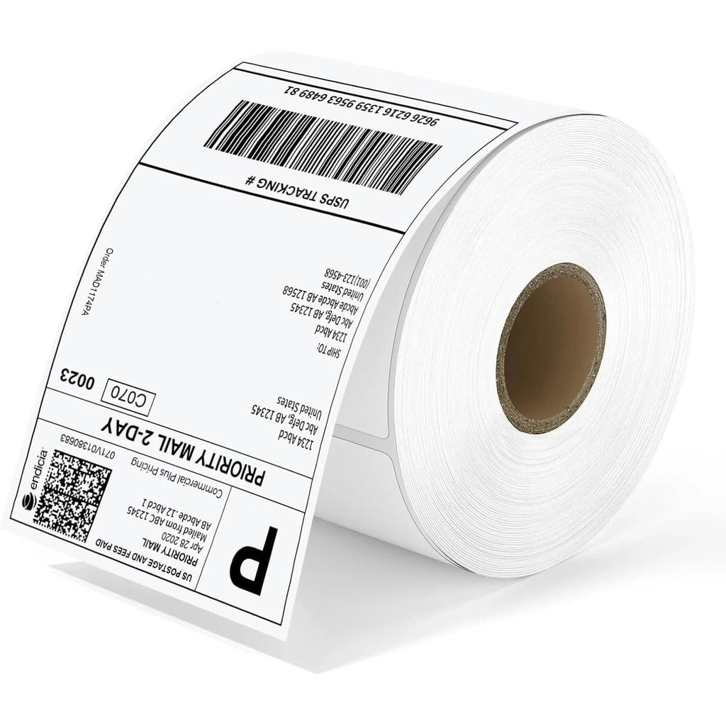 4x6 Inch Direct Thermal Shipping Labels Roll 400 Sheets 1 Inch Core 100x150mm Self-Adhesive Blank Barcode Waybill Stickers for L