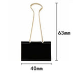 10PCS Metal Paper Clip 19 25 32 41 51mm Foldback Metal Binder Clips Black Grip Clamps Paper Document Office School Stationery