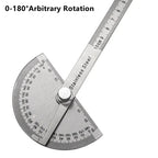 180 Degree Protractor Metal Angle Finder Angle Ruler Woodworking Tools Measuring Ruler Angle Meter Stainless Steel Goniometer
