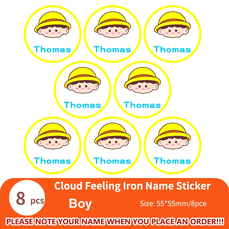 Custom Clothes Ironing Name Sticker Personalized Washable Stickers  Heat Transfer Labels on Fabric Clothing Babysuit Tags