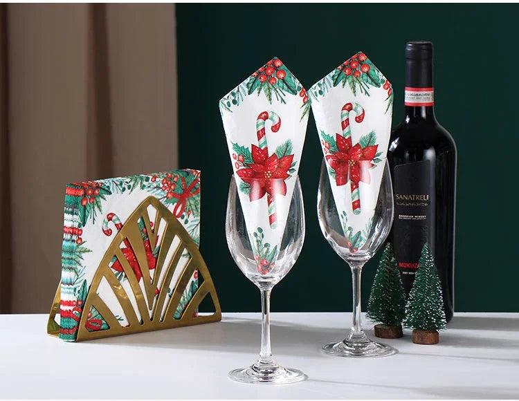 10/20pcs/Pac 33*33cm 2-Ply Colourful Printed Christmas Tree Printed Tissue Paper Christmas Birthday Party Table Decoration Paper