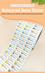 200Pcs Customize Waterproof First Name Sticker Personlized Tag Stickers Children Stationery Pencil Labels Decal for Kids School