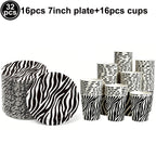 Jungle Safari Wild Animal Party Supplies Disposable Jungle Zoo Animal Print Paper Plates Napkins for Birthday Party Baby Shower