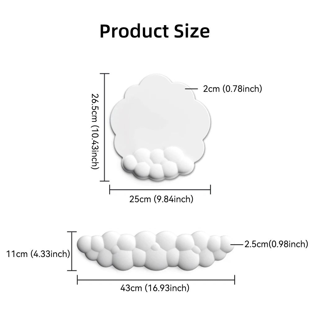 Keyboard Cloud Wrist Rest Pad Anti-Slip Desk Mat Memory Foam Palm Rest Ergonomic Mouse Pad Typing Wrist Rest for Office