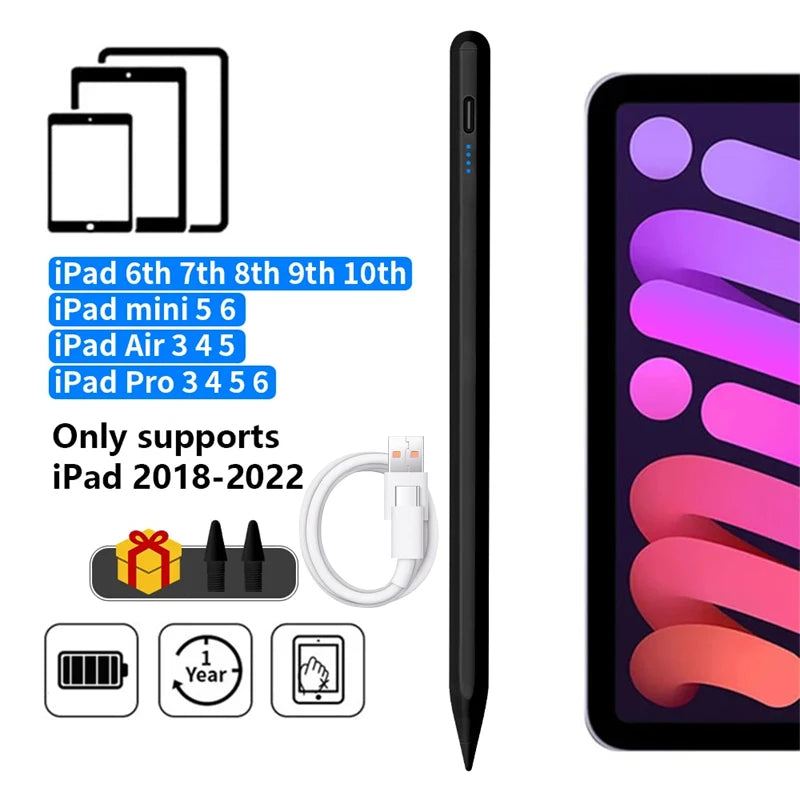 For Apple Pencil 2 1 Palm Rejection Power Display iPad Accessories iPad 2022 2021 2020 2019 2018 Pro 11 12.9 Air Mini Stylus Pe