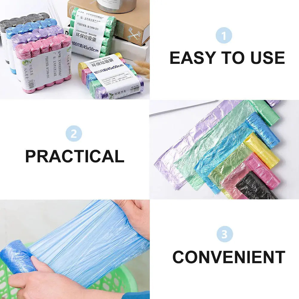 5 Rolls/pack Household Disposable Trash Pouch Small Trash Bags Kitchen Storage Garbage Bags Cleaning Waste Bag Plastic Bag