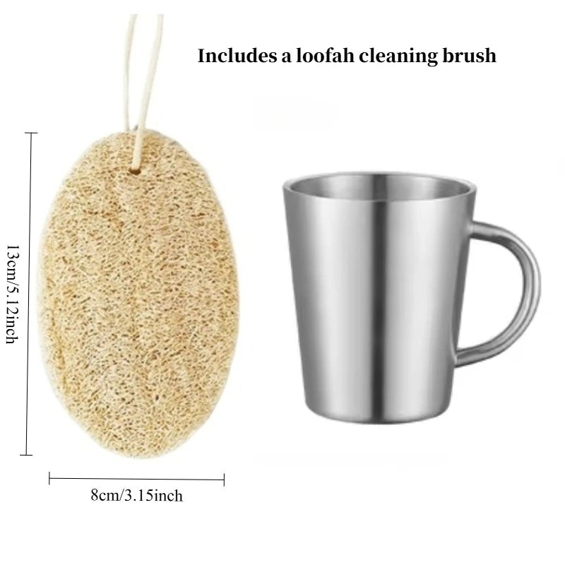 300ml Mug 304 Stainless Steel Double Layer Mug Coffee Cup Creative Water Cup Insulated Beer Cup Stainless Steel Cup Drinkware