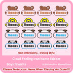 Custom Thermal Embroidery Iron Name Tag Sticker Personalized Washable Sewing Clothing Children Stickers Clothes Babysuit Labels