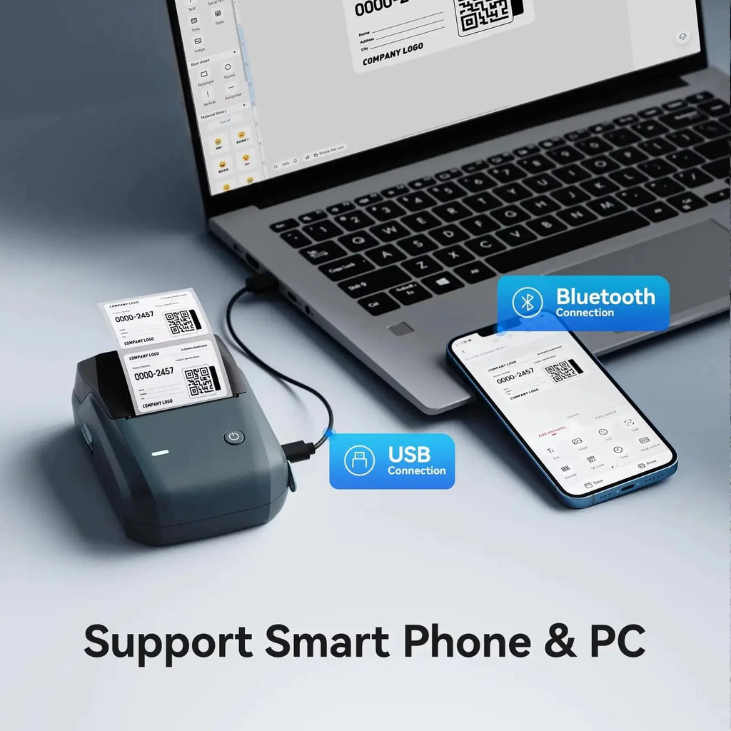 Niimbot B1 Mini Bluetooth Thermal Label Printer Portable Self-Adhesive Sticker Maker, Pocket Thermal Label Machine, Compatible With Mobile Phone & PC, Ideal For Home Office School Small Business Organization