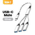 Multifunctional 3 in 1 USB Type C Hub Extensions OTG Adapter Fast Data Transfer Adapter For PC Laptop Macbook HUB Splitter Cable
