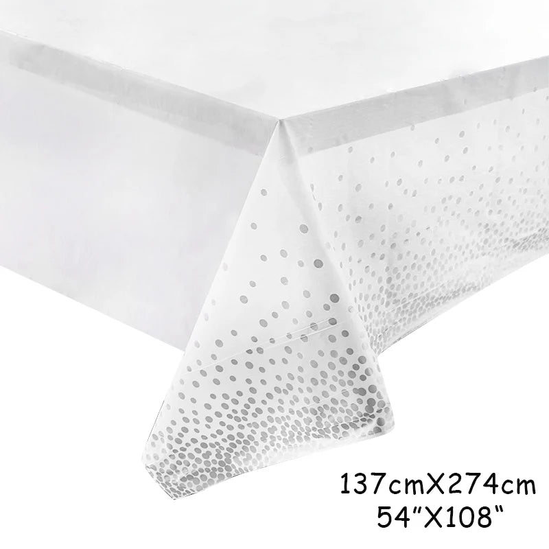 Silver Laser Paper Disposable Tableware Set Dinner Paper Plate Cup Napkin Tablecloth for Birthday Party Retirement Wedding Party