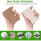 1/6/12Pcs Natural Kitchen Sponge Cellulose and Coconut Scrubber for Dishes Pack of Household Cleaning Sponges White
