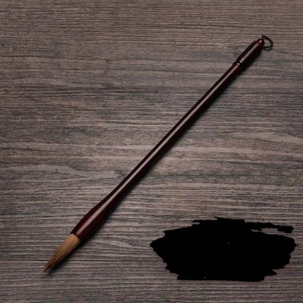 Ancient Oil Watercolor Chinese Calligraphy Brush Wolf Hair Wood Scriptures Writing Brush Oil Painting Art Paint Brush Artist