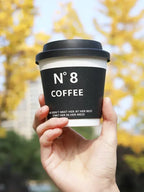 25 Sets Black Disposable Coffee Mug Double Layered Thickened Hot Drink Packaging Cup Cover and Leak Proof Fresh Milk Paper Cups