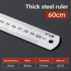 15cm/20cm/30cm/40cm/50/60cm Metal Ruler Stainless Steel Straight Ruler Measuring Ruler Precision Double Sided Measure Ruler Tool