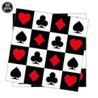 Casino Party Supplies for Men/Adults Poker Paper Plates Cups Napkins Straws for Poker Night Las Vegas Party Decorations