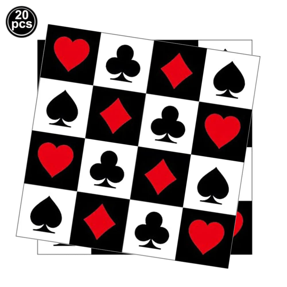Casino Party Supplies for Men/Adults Poker Paper Plates Cups Napkins Straws for Poker Night Las Vegas Party Decorations