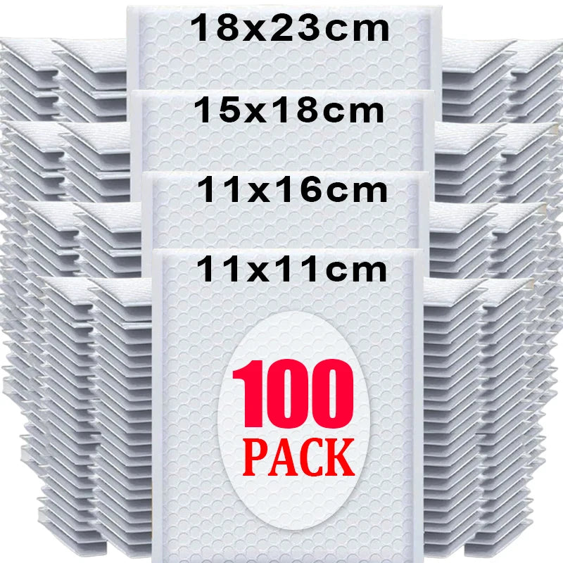 100-10Pcs Bubble Envelopes Bags White Waterproof Foam Bags Self Seal Packing Bags Mailers Shipping Envelope Storage Organizer