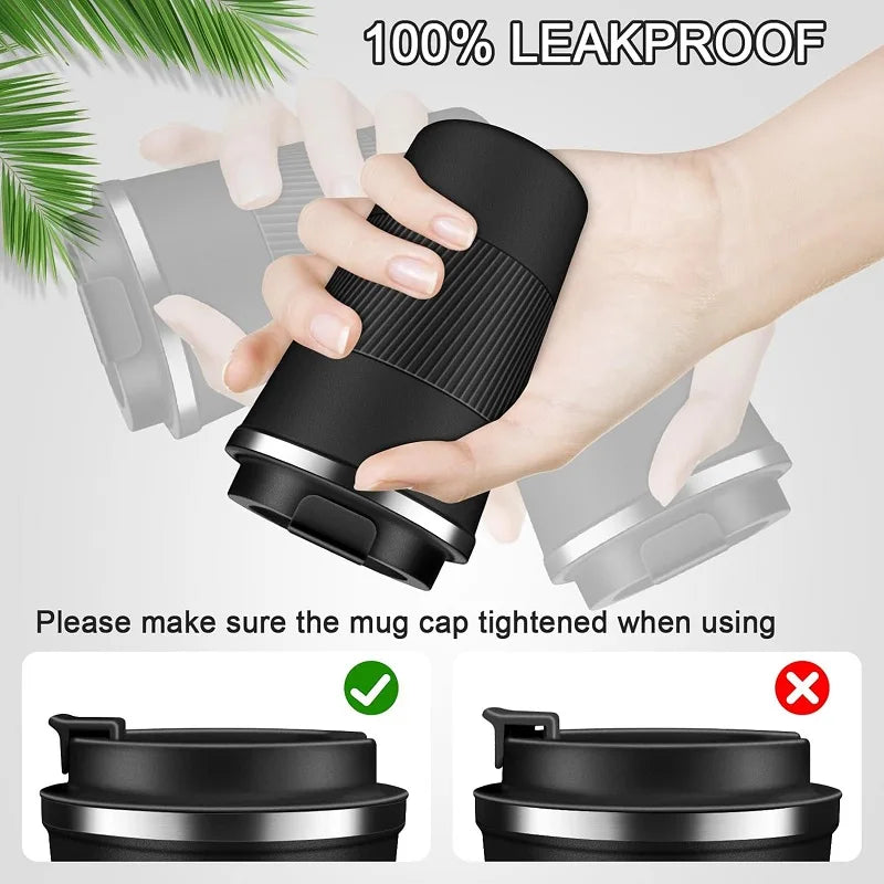 Stainless Steel Coffee Cup Thermal Mug Travel Leak Proof Thermal Bottle Tea Coffee Mug  Reusable Hot Cold Drinks Insulated Cup