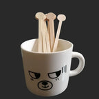 100 Pcs Wooden Coffee Stirrer Sticks Round Head Biodegradable Hot/Cold Drinking Stir Popsicle Disposable Coffee Swizzle Stick