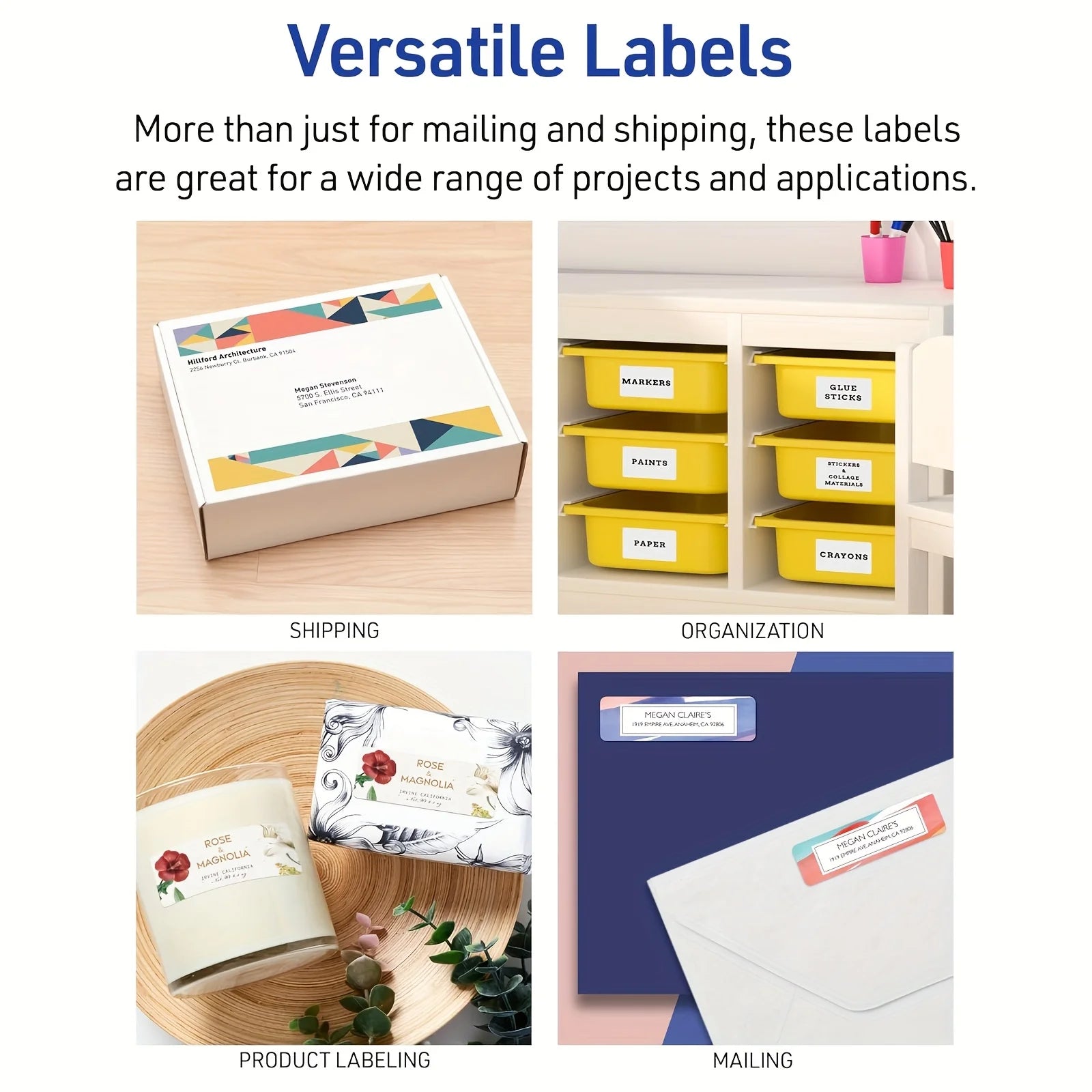 ESHANG Address Labels Sticker Paper for Laser/Ink Jet Printer Mailing Labels A4 White 56 Per/32 Per Sheet