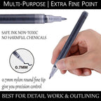 6Pcs/set Black Acrylic Paint Pen for Rock Painting, Stone, Ceramic, Glass, Wood, Tire, Fabric Metal, Canvas