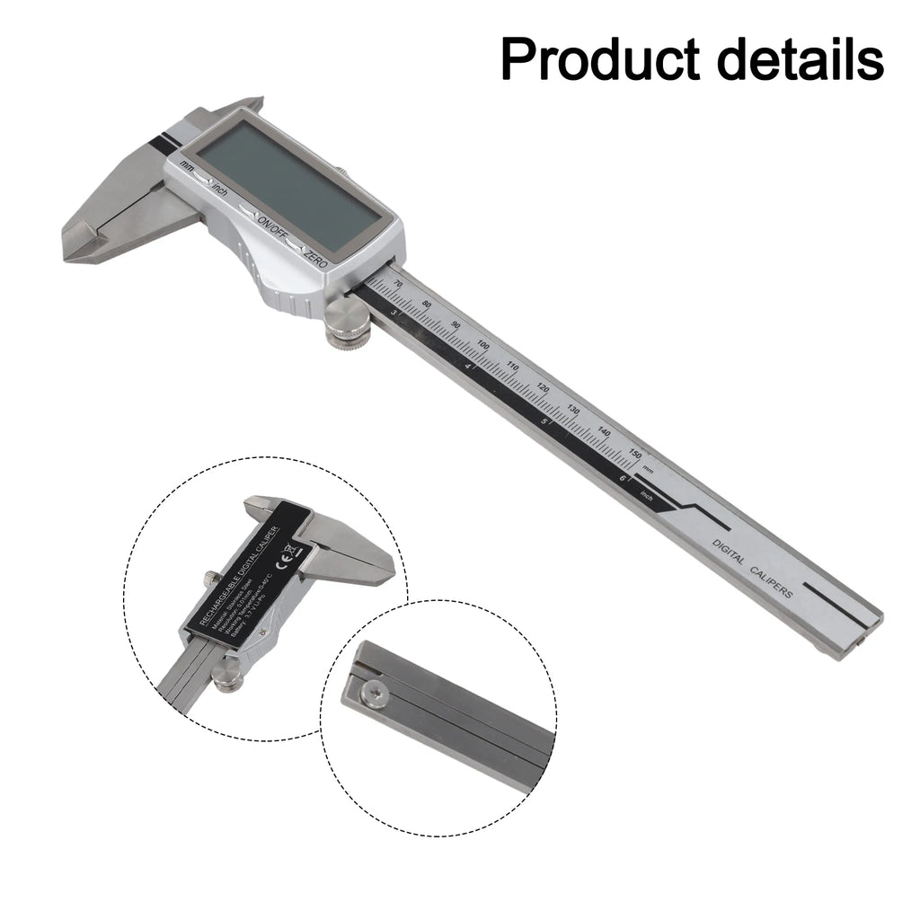 Digital Caliper Rechargeable Vernier Measuring Tool High-Precision 0.01mm Stainless Steel Depth Gauge For Jewelry