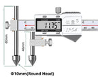 Round Hole Center Distance Digital Caliper 10mm 20mm Cone Probe Measuring Hole Center Distance Hole Distance Center Line Caliper